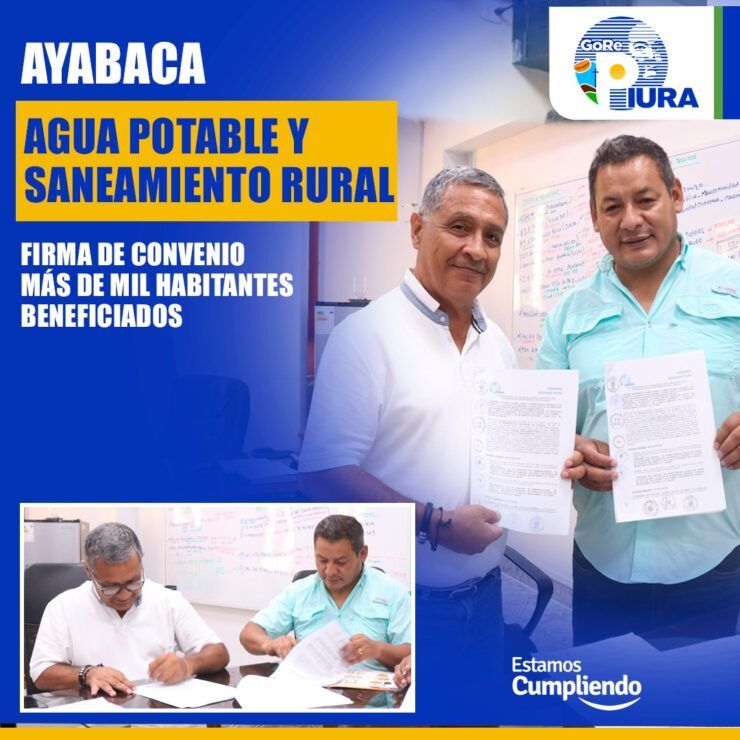 Con una inversión de S/ 9' 832.376.35 mejoraran sistema de agua y saneamiento de la provincia de Ayabaca - Pysnnoticias