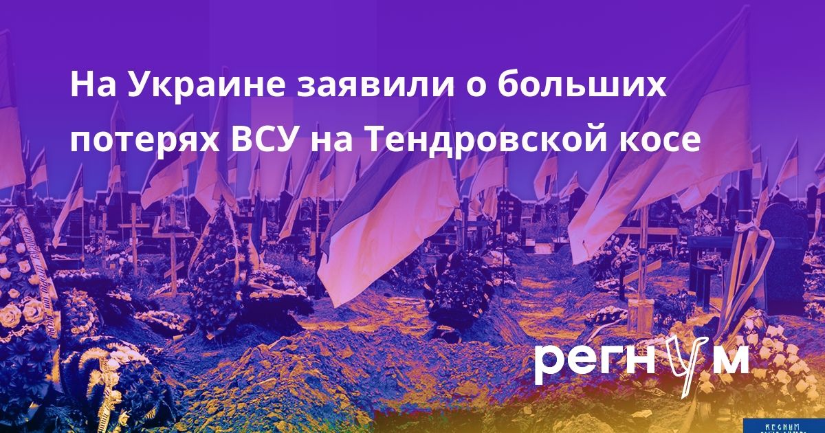 На Украине заявили о больших потерях ВСУ на Тендровской косе