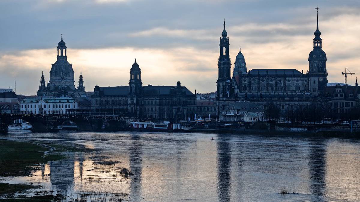 Der Wasserstand der Elbe in Dresden am 18.03.2024