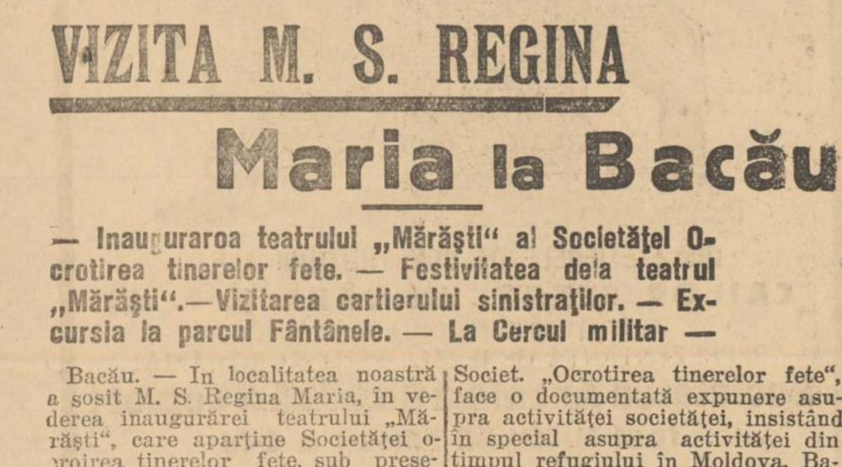 1929 - VIZITA M. S. REGINA MARIA LA BACĂU - Deșteptarea Bacău - Liderul presei băcăuane!