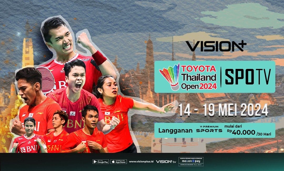 Indonesia Berburu Juara di BWF Thailand Open 2024, Nonton Persaingan Sengitnya di Vision+ : Okezone Sports