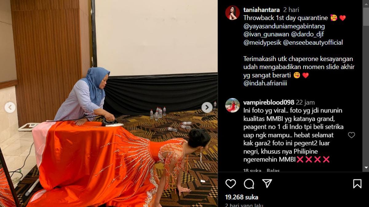 Aksi Akrobat Finalis Miss Mega Bintang 2024 Tania Hantara demi Setrika Baju Tanpa Dilepas