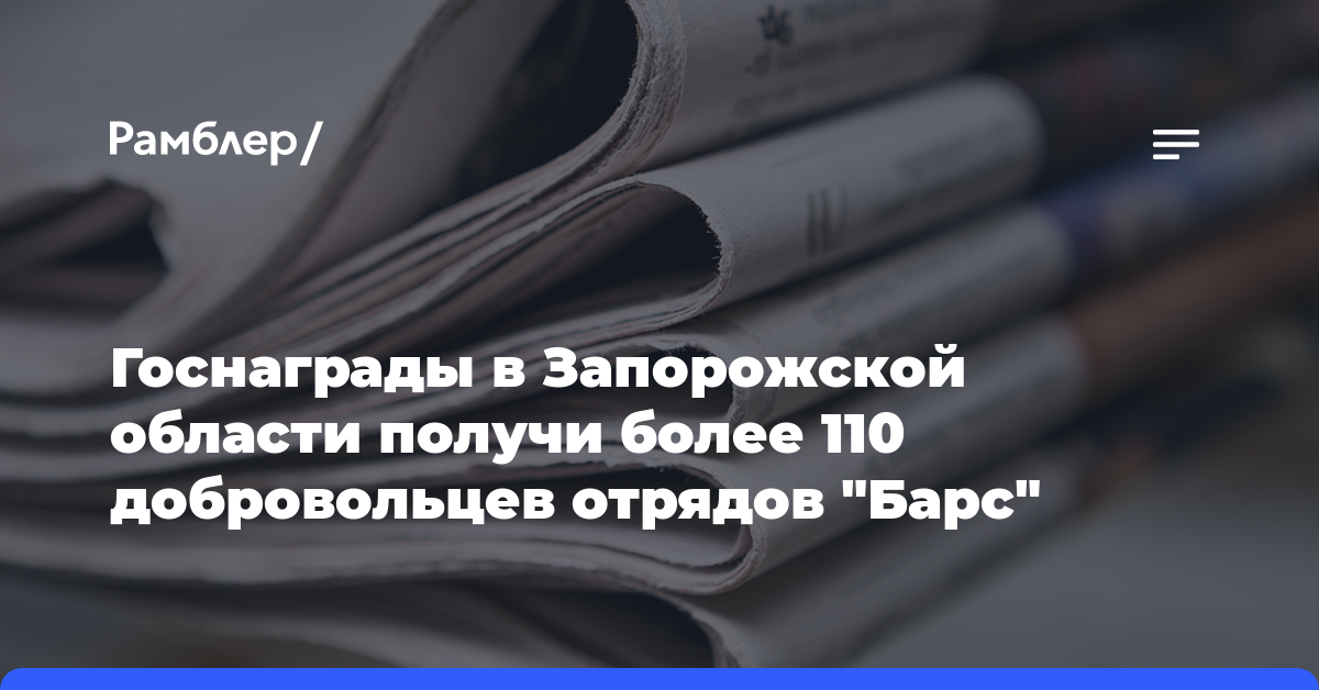 Госнаграды в Запорожской области получи более 110 добровольцев отрядов "Барс"