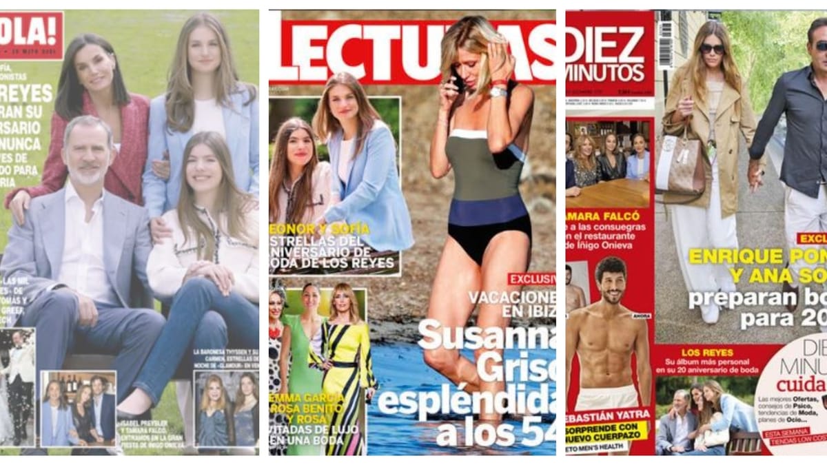 Kiosco: El 20 aniversario de boda de los Reyes, Susanna Grisso y Ponce y Ana Soria, protagonistas de las revistas del corazón