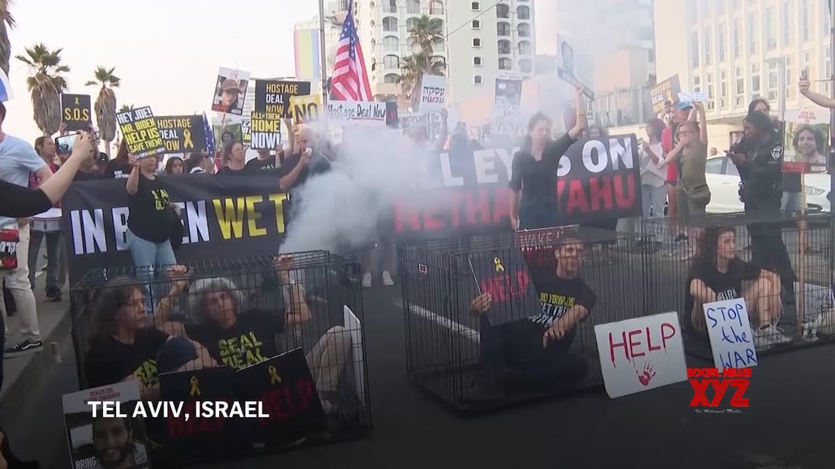 Protesters in Tel Aviv continue calls for Netanyahu to complete deal to free Israeli hostages (Video)