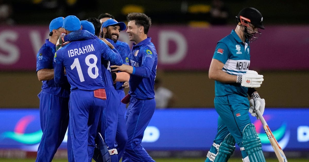 Spirited Afghans clip Kiwi wings, secure 84-run upset win in T20 World Cup