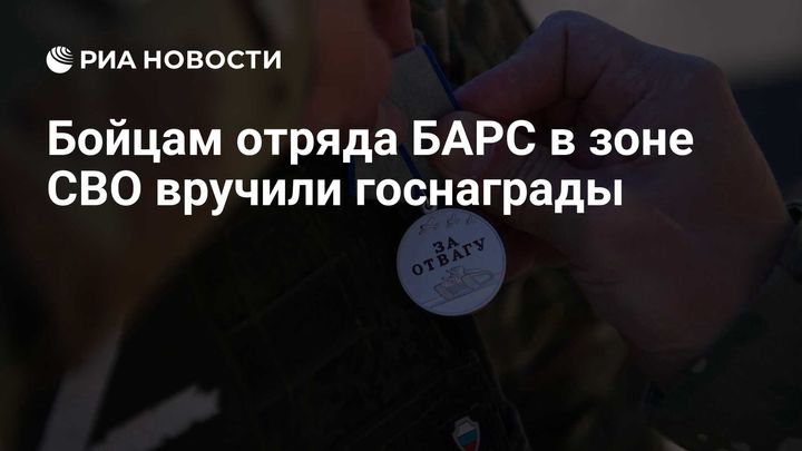 Бойцам отряда БАРС в зоне СВО вручили госнаграды