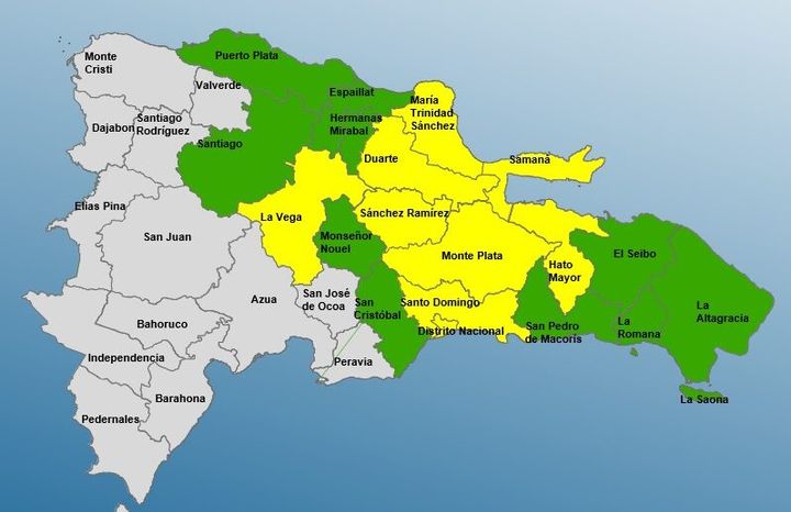 El COE aumenta a 09 provincias en alerta amarilla y mantiene 10 en verde