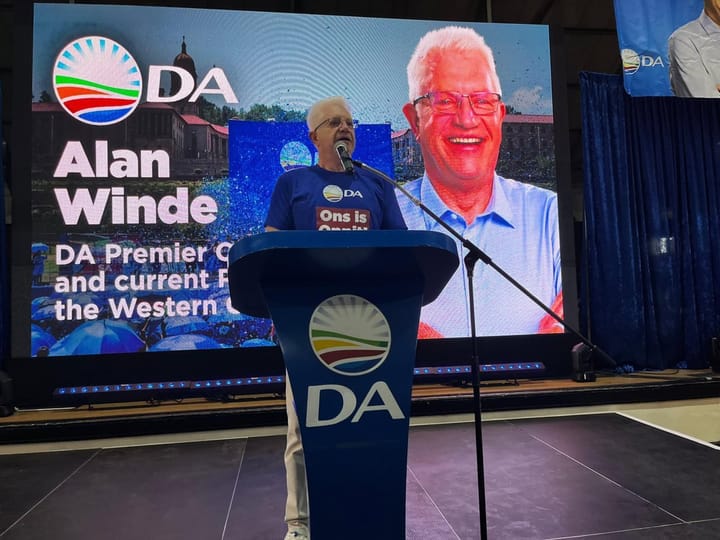 DA's Winde says coalition govt not what he wants for Western Cape