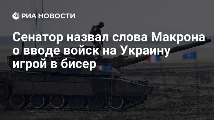 Сенатор назвал слова Макрона о вводе войск на Украину игрой в бисер