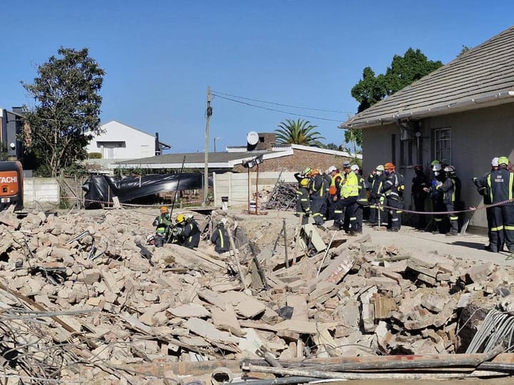 Police investigating human remains discovered at George building collapse site