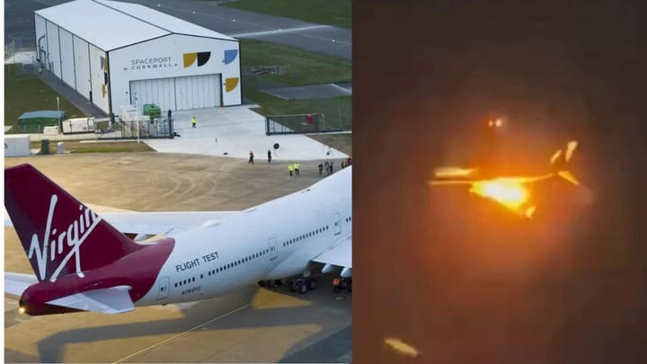 Virgin Airlines plane's engine catches fire mid-air after possible 'bird strike'. What happens next? VIDEO